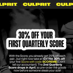 Take 30% Off Your First Score!