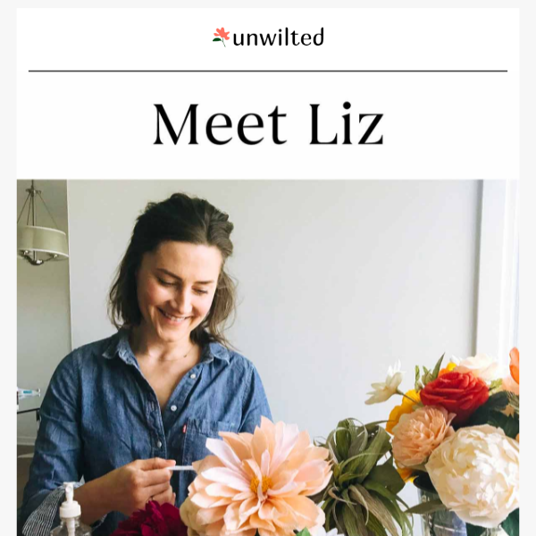 How did Liz discover paper floral art?