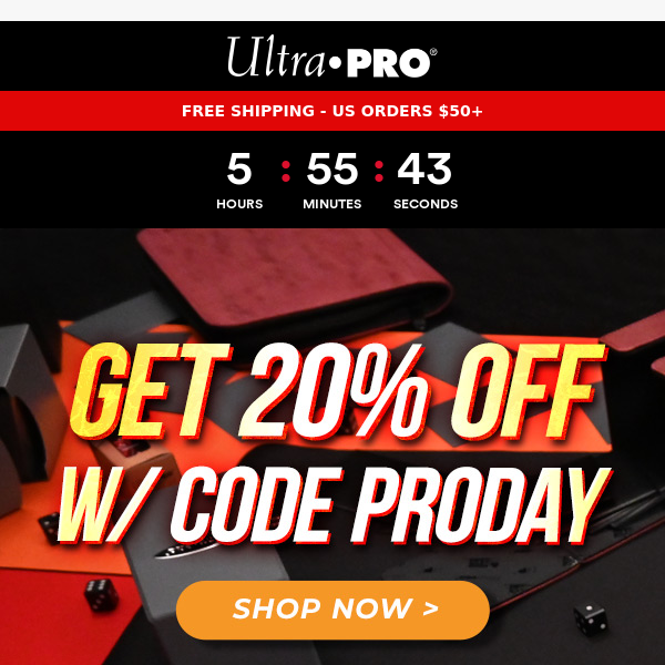 ⏱️ 20% OFF w/ code PRODAY ends TONIGHT