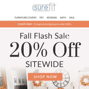 Shop The Fall Flash Sale & Save 20% OFF Sitewide!
