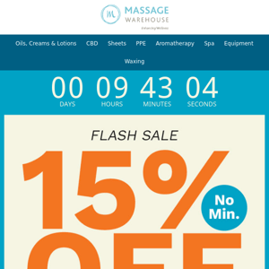 FLASH SALE: 15% off Sitewide - No Minimum - Time's Running Out