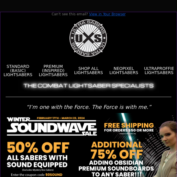 Unleash the Force with Half-Off Sabers with Sound!