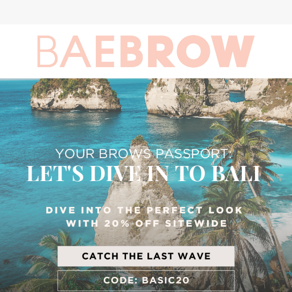 Bali Vibes, Beautiful Brows: Snag 20% Off! 🌴