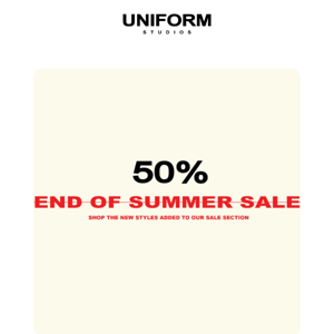 END OF SUMMER SALE!