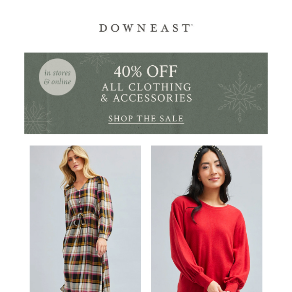 Save 40% Off All Clothing & Accessories