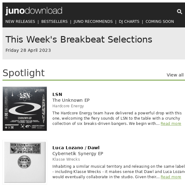 Breakbeat News | Tracks from LSN, Luca Lozano, Benjamin Frohlich and more