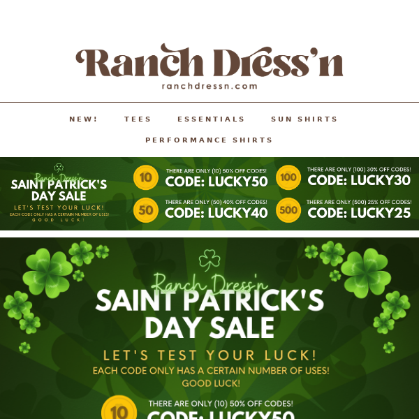 🍀 Test Your Luck! Up to 50% off! 🍀