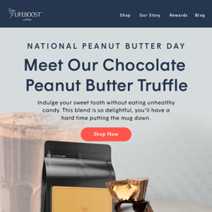 Chocolate Peanut Butter Truffle Coffee 😋