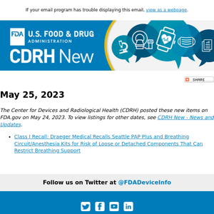 CDRH New - May 25, 2023