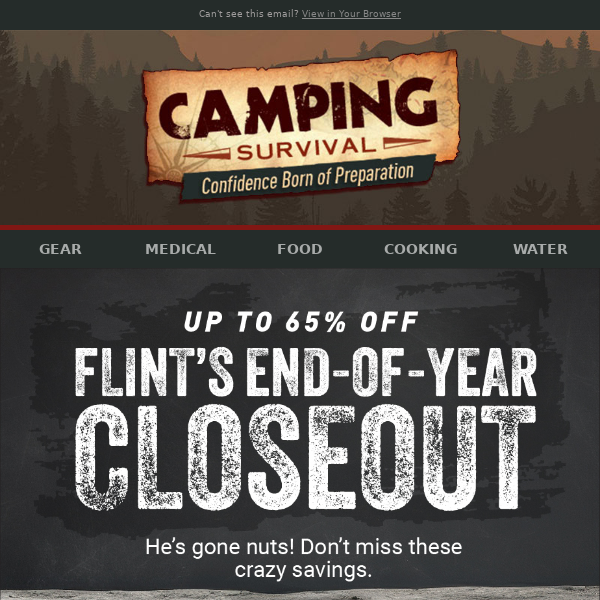 Up to 65% Off During Flint's End-of-Year Closeout
