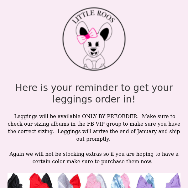 🚨Reminder for Leggings Order