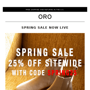 25% Off Sitewide - Spring Sale! Act Fast!