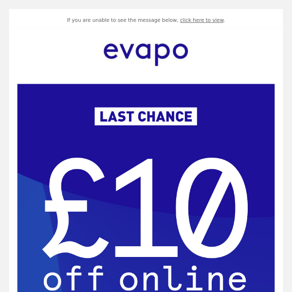 Last chance to save £10 online - ends at midnight ⏰