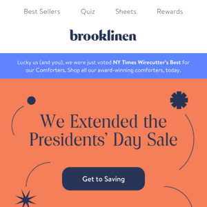 Extended: Presidents' Day Sale