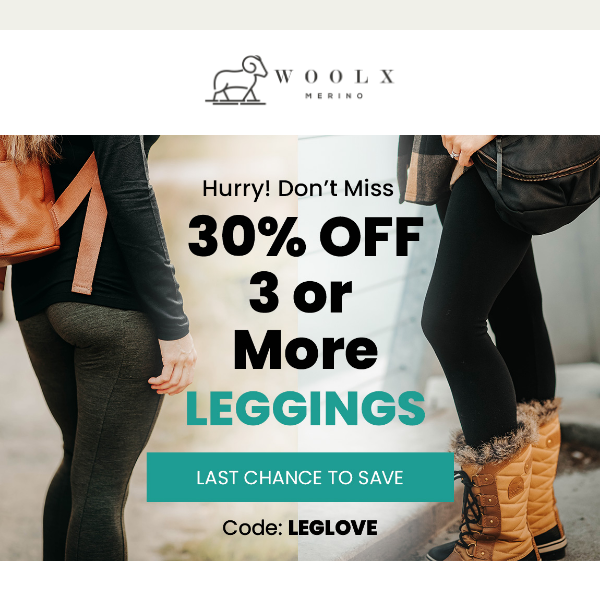 Legging Sale Ends In 6 Hours! - Woolx