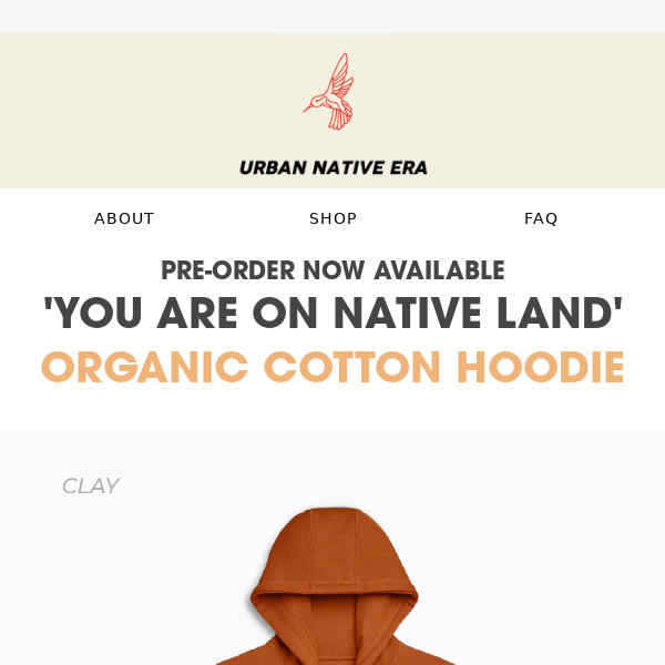 New 'You Are On Native Land' hoodie pre-order