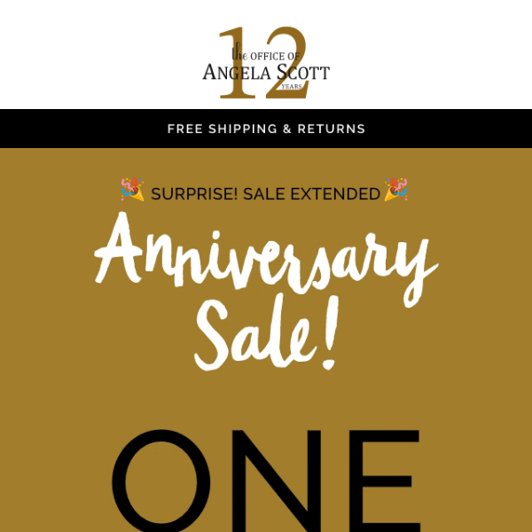 SURPRISE! sale extended one more day 🎉