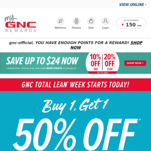 👉 An email worth opening: GNC Total Lean Week is here... 👉