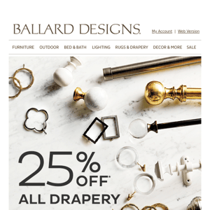 Designer drapery, now 25% off