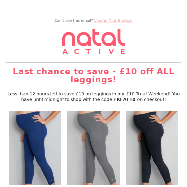 £10 off leggings ends at midnight!