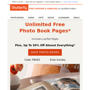 CONFIRMED: You’re getting UNLIMITED free photo book pages (layflat included!)