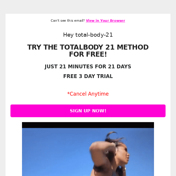 FREE TRIAL - TRY THE TOTAL BODY 21 METHOD FOR FREE