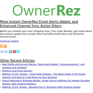 The OwnerRez Blog - More Instant OwnerRez Email Alerts Added, and Enhanced Channel Sync Action Filters