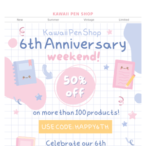 【50% OFF】Anniversary Special 🎂🎈🎉