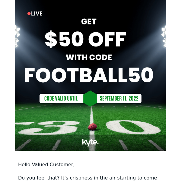 Football fans, rejoice! [With $50 off!] 🏈