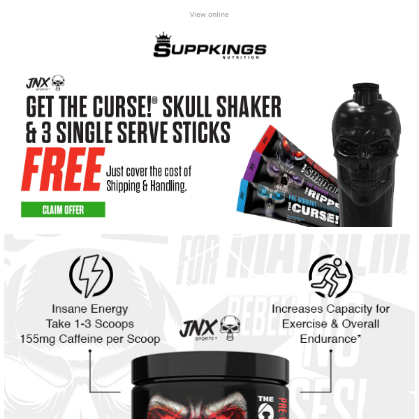 🔥 CLAIM YOUR FREE JNX SKULL SHAKER + 3 SAMPLES TODAY! JUST PAY POSTAGE💥