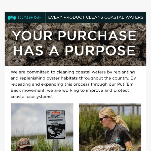 Your purchase helps clean coastal waters! 🦪