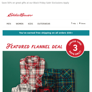 STARTS TODAY! $29.99 - Select Flannel Shirts