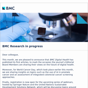 BMC Research in progress February newsletter