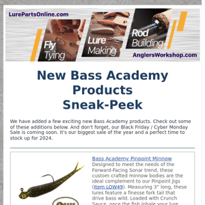 New Bass Academy Products