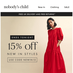 Red alert: 15% off new season ends tonight
