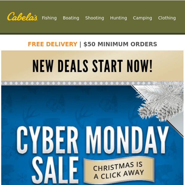 Cyber Monday Deals All Day Long - Cabela's