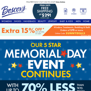 Up to 70% Less Memorial Day Deals