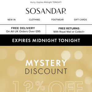 Sosandar, Reveal your MYSTERY DISCOUNT 🔮