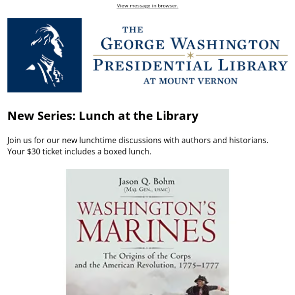New Lunch Events at the Washington Library
