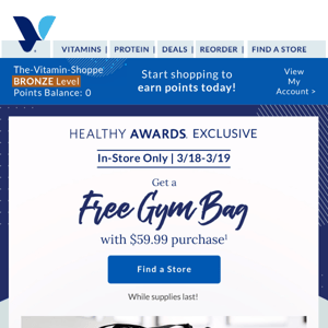 The Vitamin Shoppe: Free gym bag? Oh YES 🙌