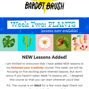 🌵🍄🌷NEW Lessons Added to my Kickstart your Creativity Course! Week 2: Plants
