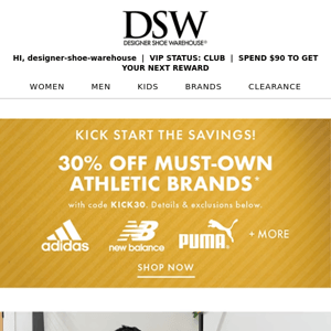 Get 30% off wear-now sneakers!