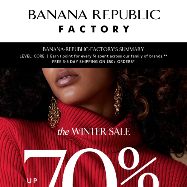 Up to 70% off original prices is calling your name