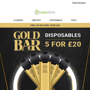 Gold Bar Disposables - Multibuy 5 for £20