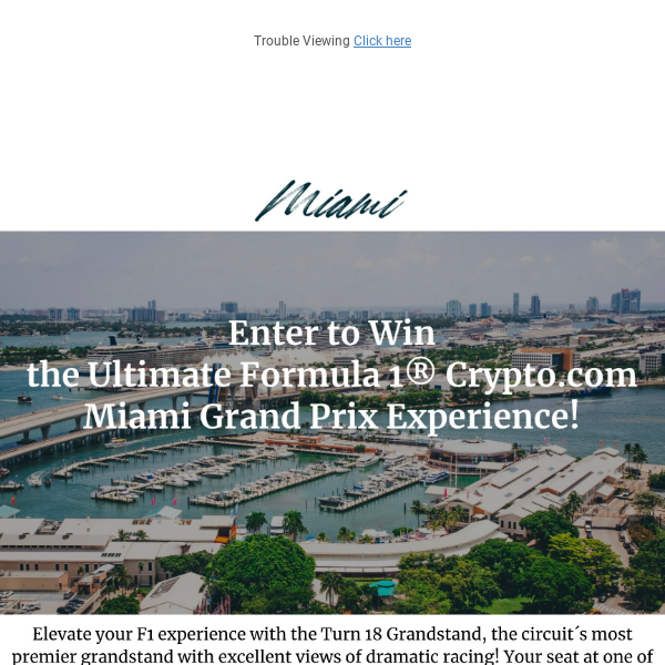 LAST CHANCE! Fodor's x F1: Win the Ultimate Formula 1® Crypto.com Miami Grand Prix Experience! 🏁🏎️