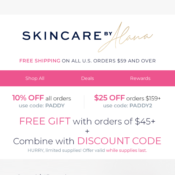 Huge Discounts + FREE Skincare Kit Included w/ Orders Today!