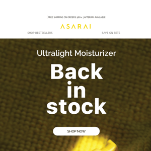 BACK IN STOCK: Ultralight Moisturizer