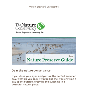 The Nature Conservancy, get your free preserve guide