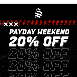 Don't miss out on our 20% OFF PAYDAY WEEKEND 🚨