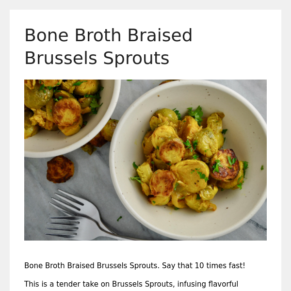 Foodie Fitness (Braised Brussels Sprouts!)